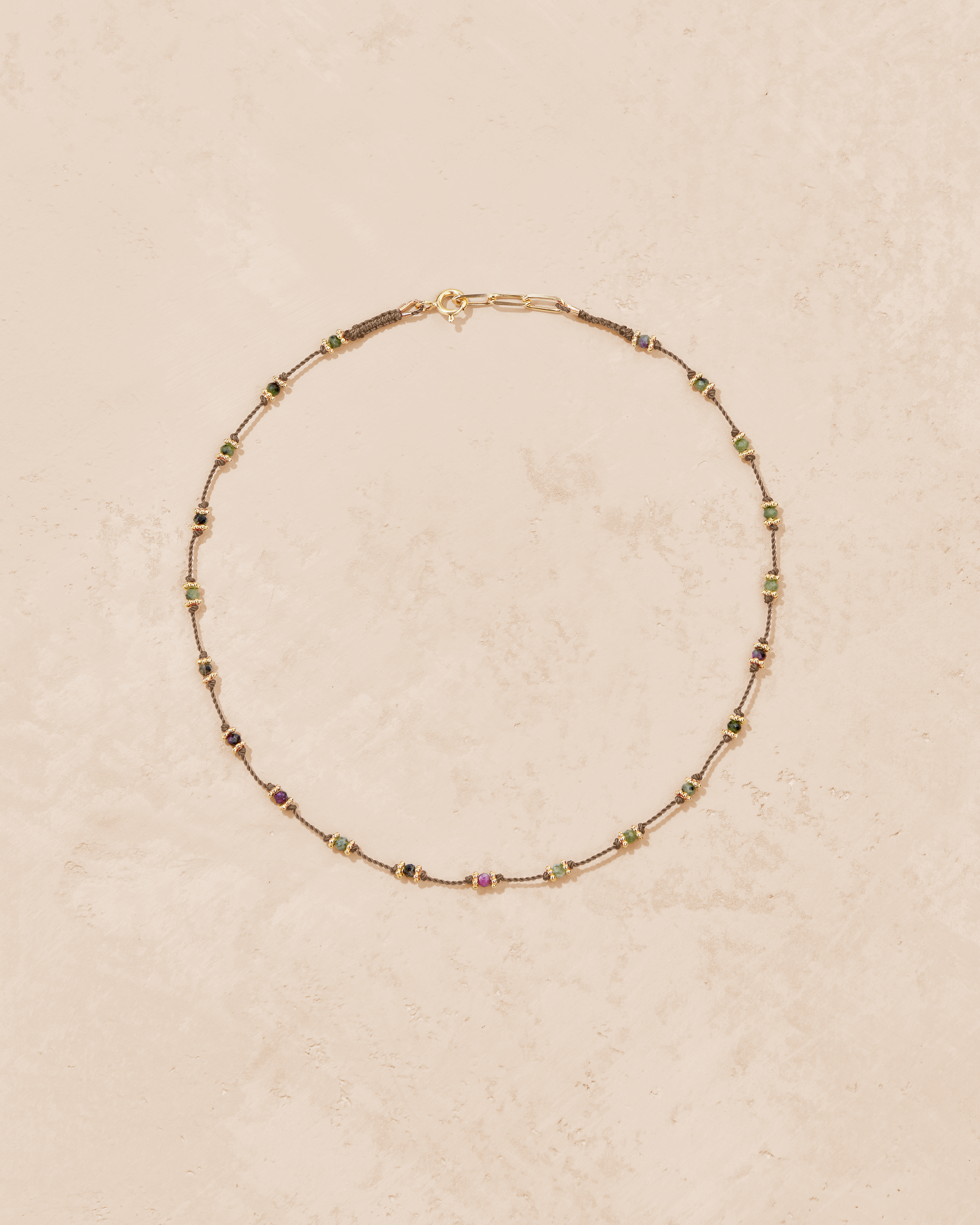 Lotus beige zoïsite necklace