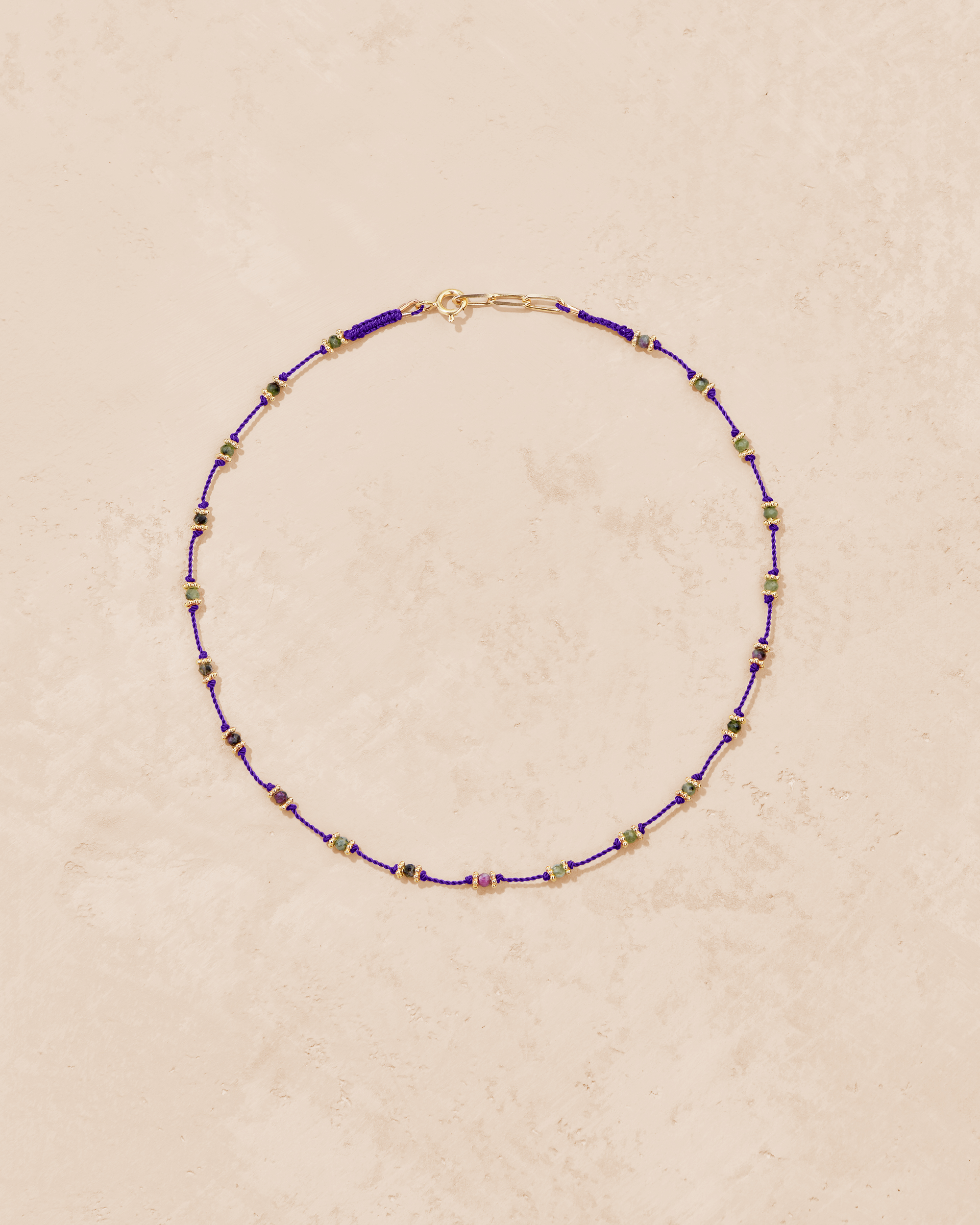 Lotus violet zoïsite necklace