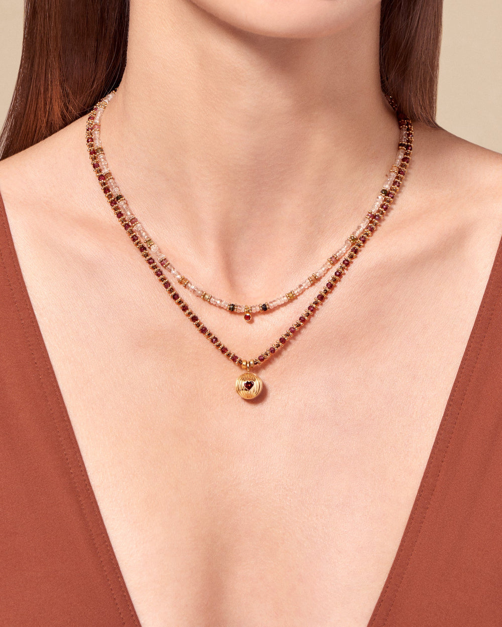 Prema K garnet necklace - TITYARAVY